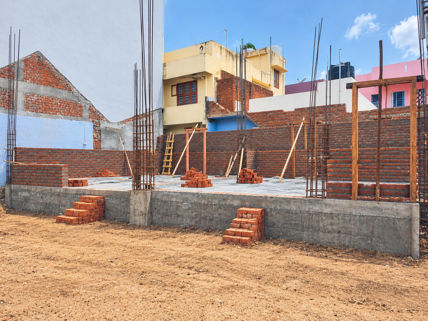 KVR Construction — Foundation Plinth & Masonry Work